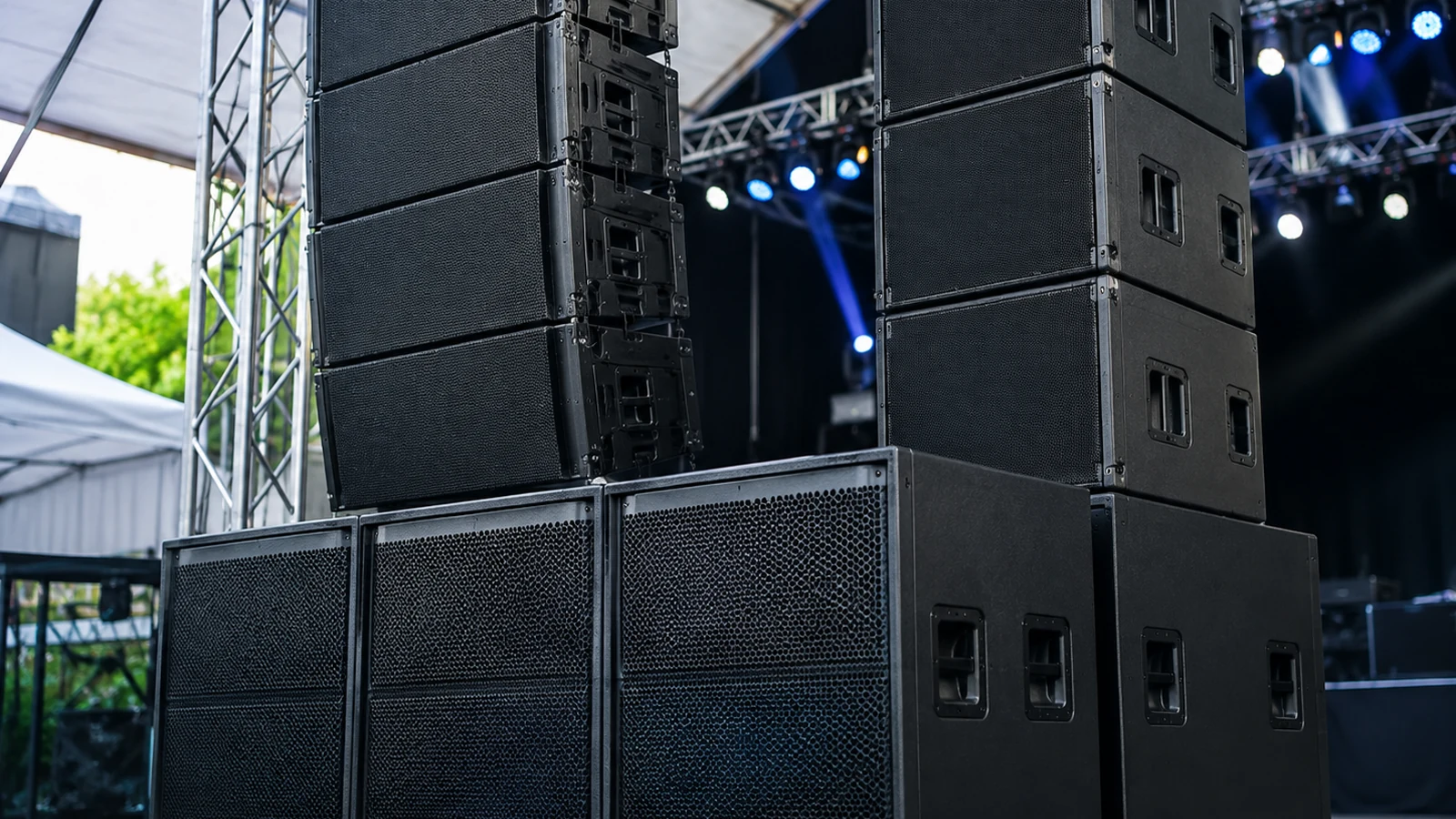 Professional PA speakers and live sound system